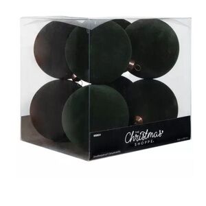 2024 Viral Hobby Lobby Flocked Christmas Ornaments - Dark Green